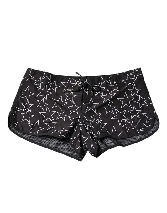 Maillot de bain short de plage imprimé étoiles noires Dolce &amp; Gabbana