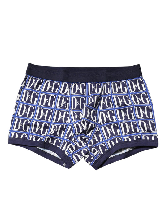 Boxer classique Dolce &amp; Gabbana à imprimé logo bleu