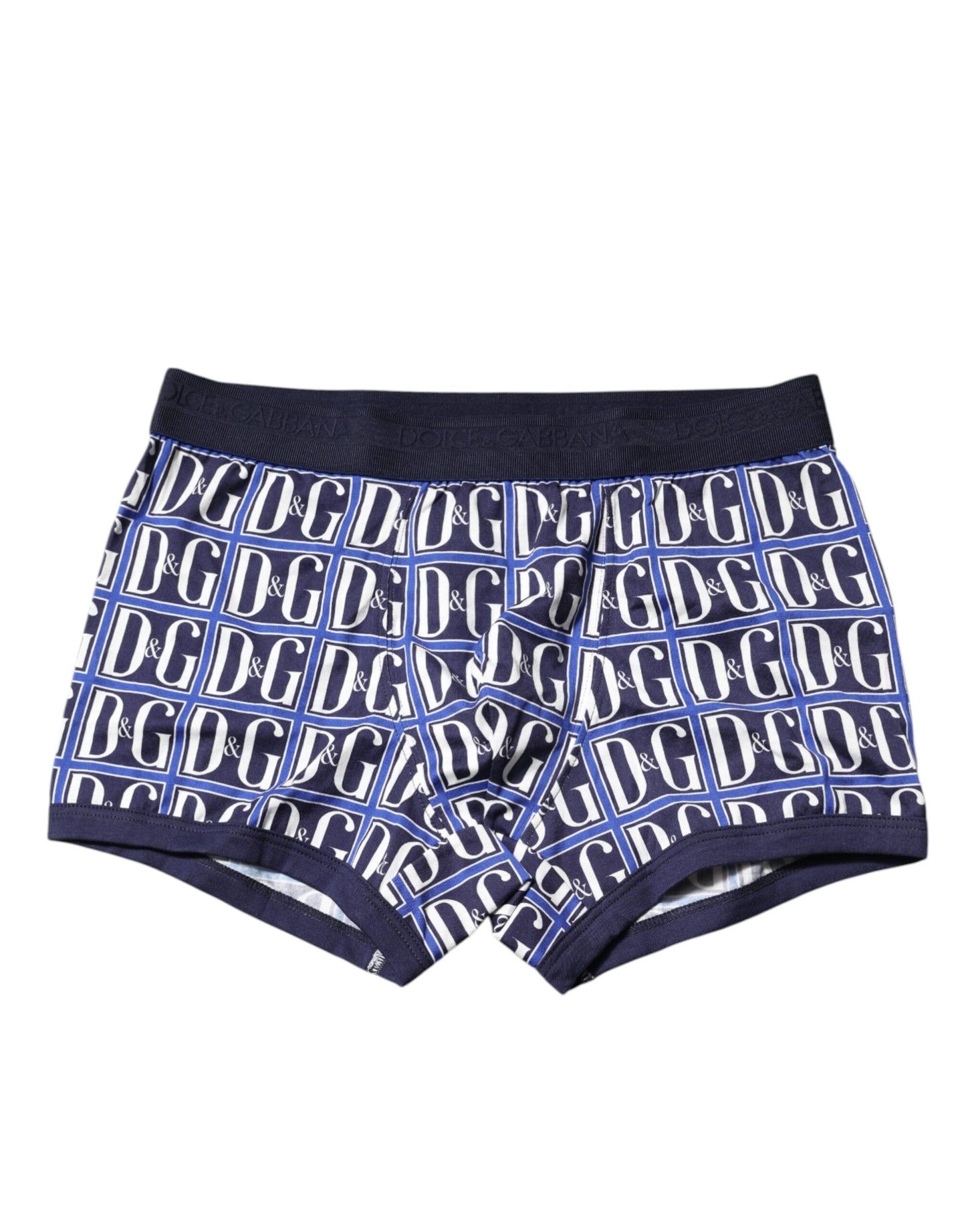 Dolce &amp; Gabbana Blue Logo Print Regular Boxer Brief Underwear