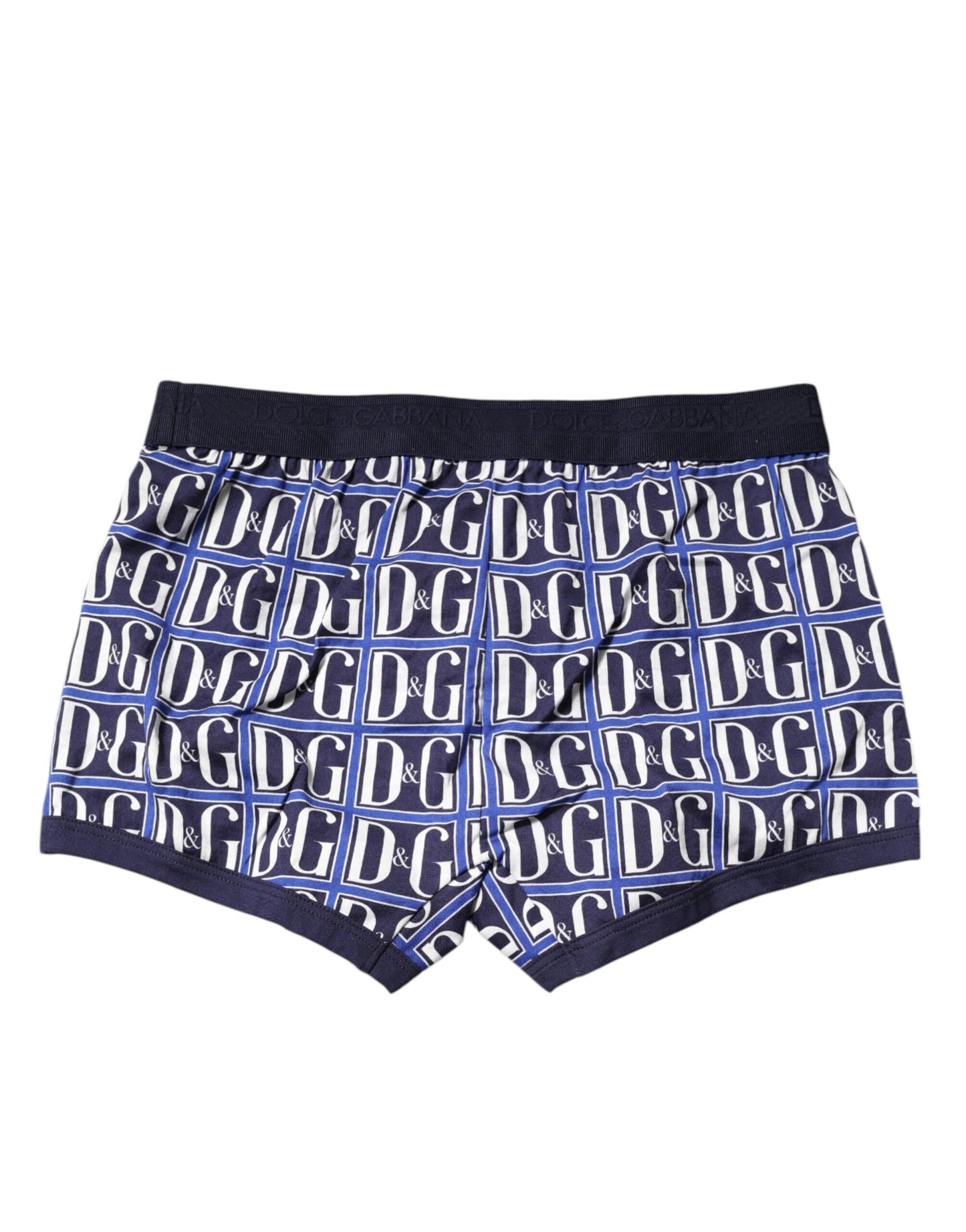 Dolce &amp; Gabbana Blue Logo Print Regular Boxer Brief Underwear