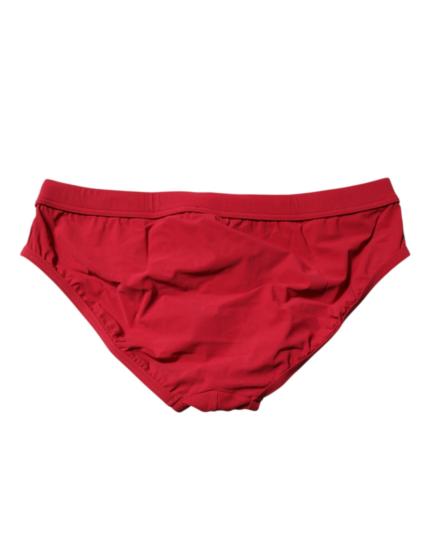 Maillot de bain slip de plage rouge Dolce &amp; Gabbana pour homme avec cordon de serrage