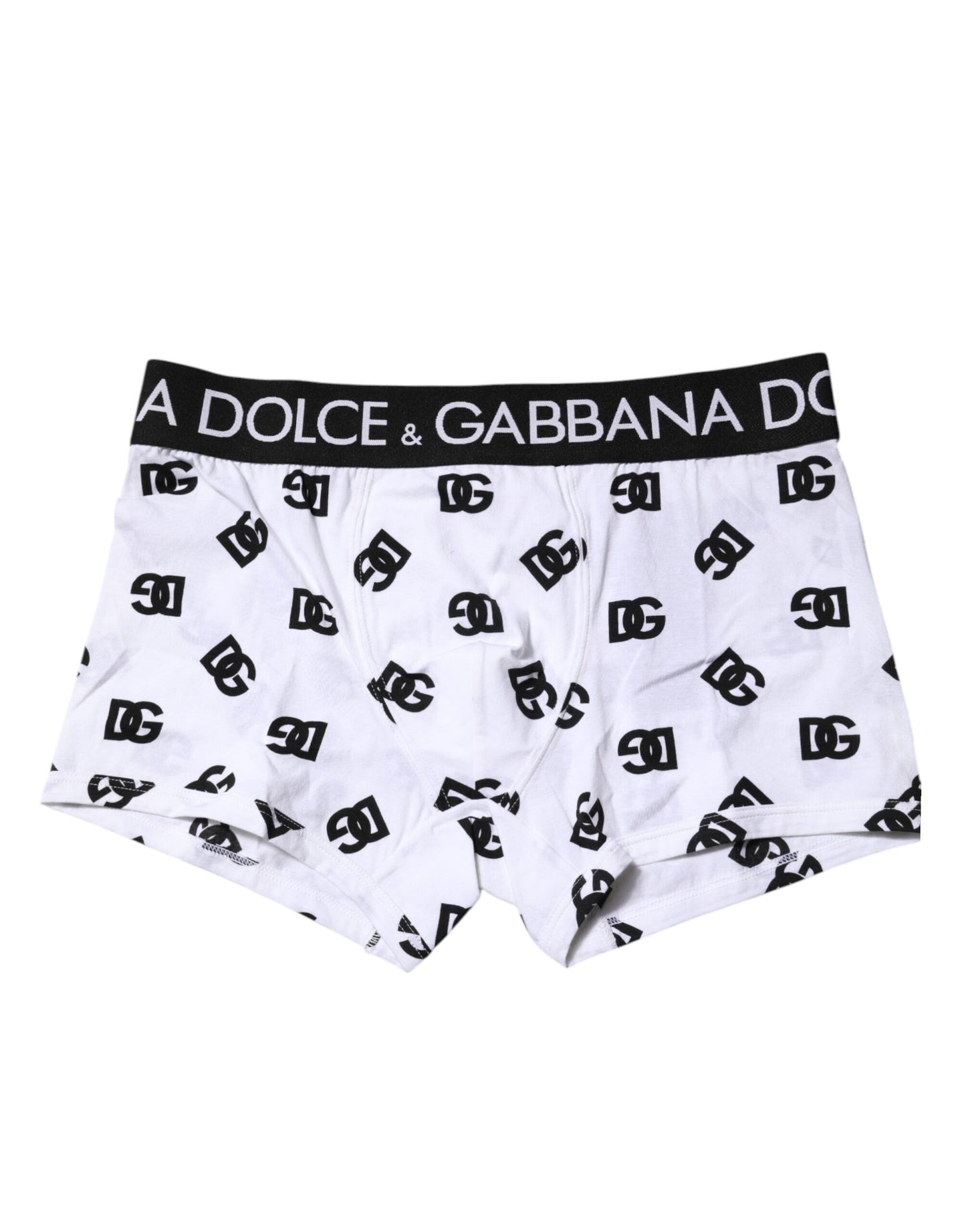 Dolce &amp; Gabbana White Logo Waist Regular Boxer Brief Underwear