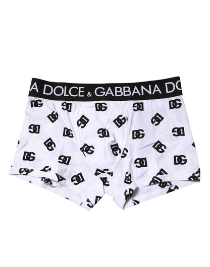 Dolce &amp; Gabbana White Logo Waist Regular Boxer Brief Underwear