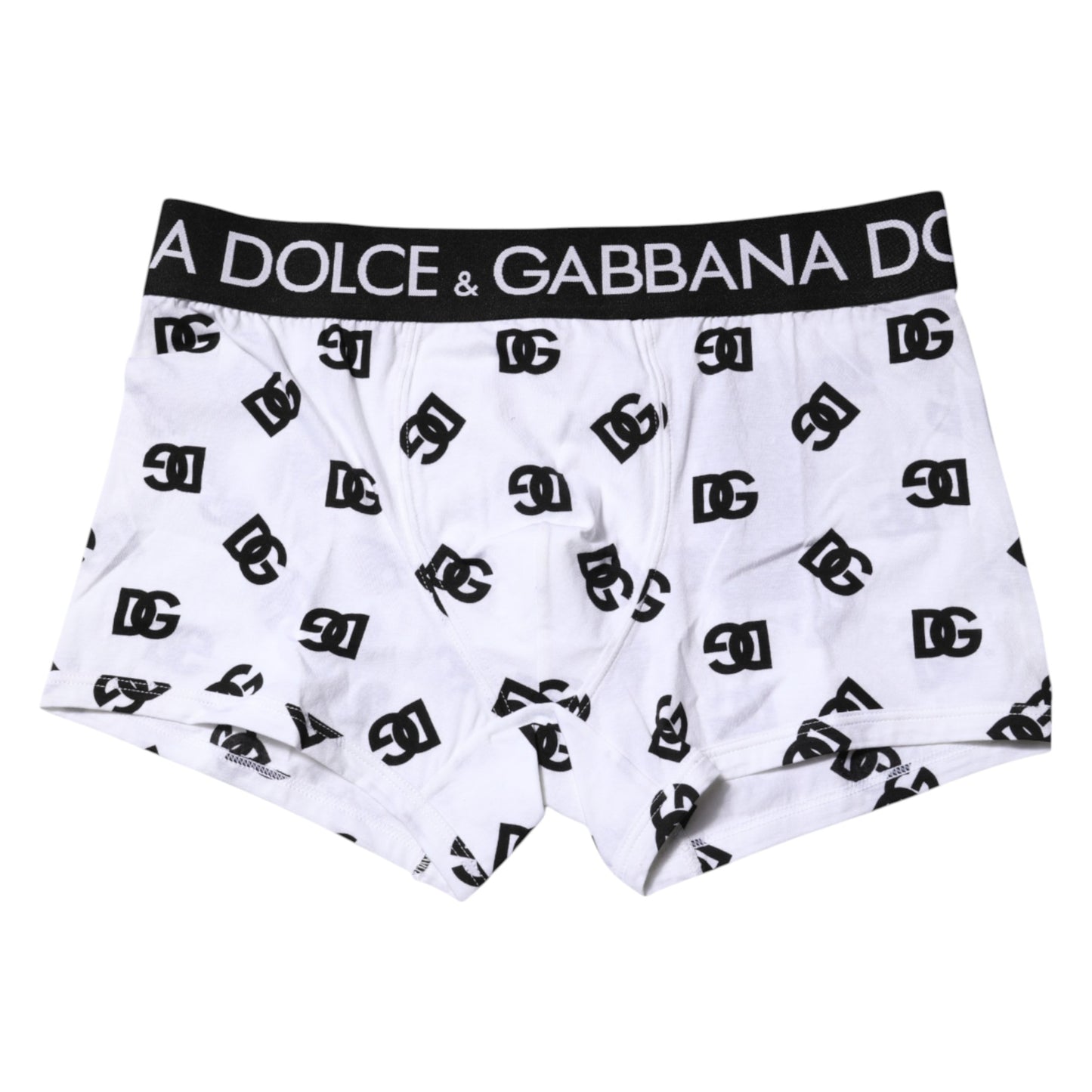 Dolce &amp; Gabbana White Logo Waist Regular Boxer Brief Underwear