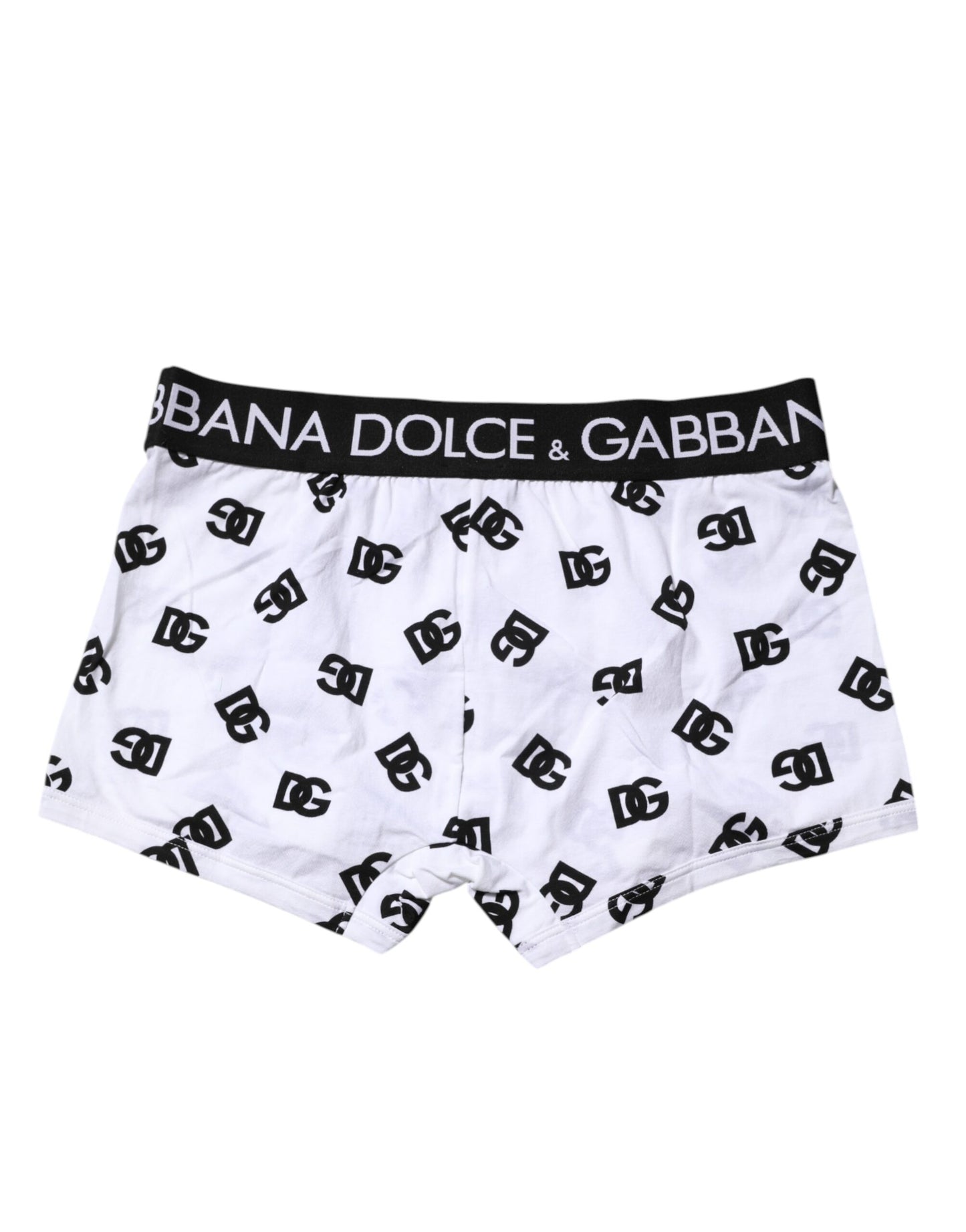 Dolce &amp; Gabbana White Logo Waist Regular Boxer Brief Underwear