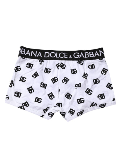 Dolce &amp; Gabbana White Logo Waist Regular Boxer Brief Underwear