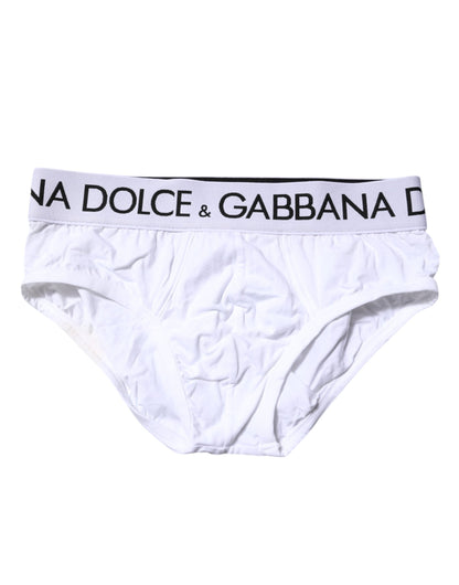 Sous-vêtement classique en coton stretch blanc Dolce &amp; Gabbana