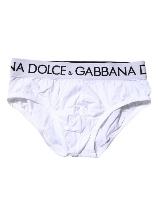 Sous-vêtement classique en coton stretch blanc Dolce &amp; Gabbana