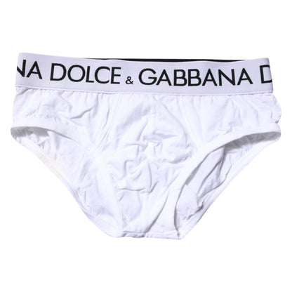 Sous-vêtement classique en coton stretch blanc Dolce &amp; Gabbana