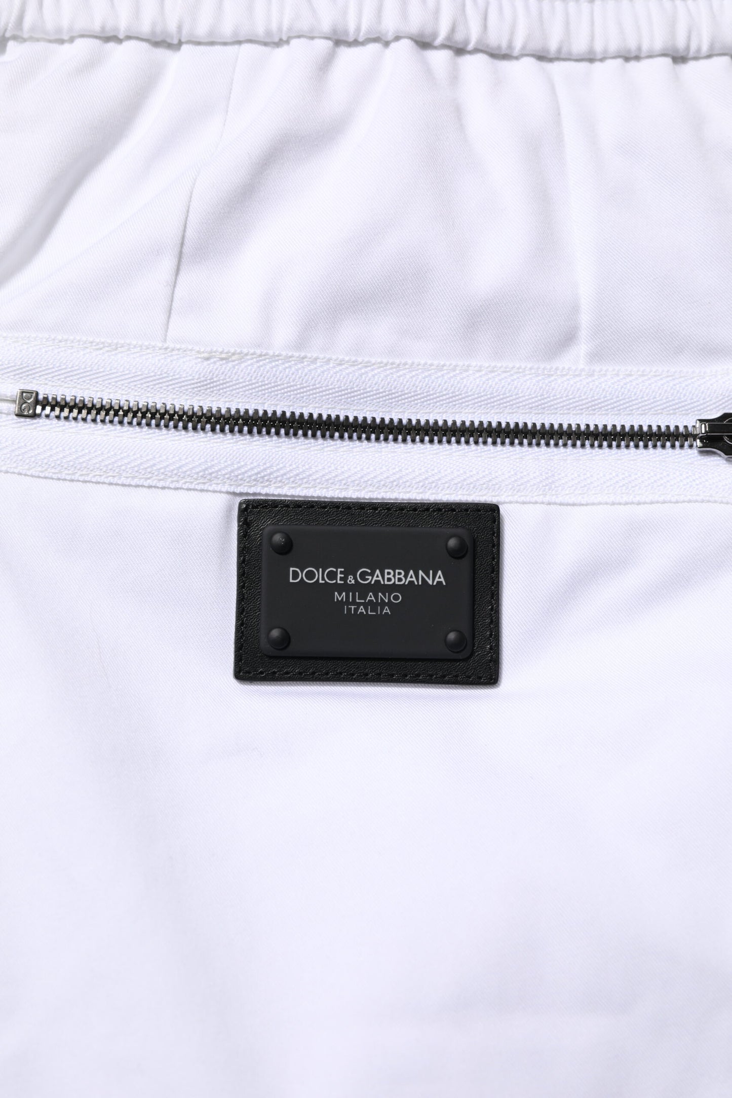 Pantalon de jogging Dolce &amp; Gabbana en coton stretch blanc avec logo pour homme