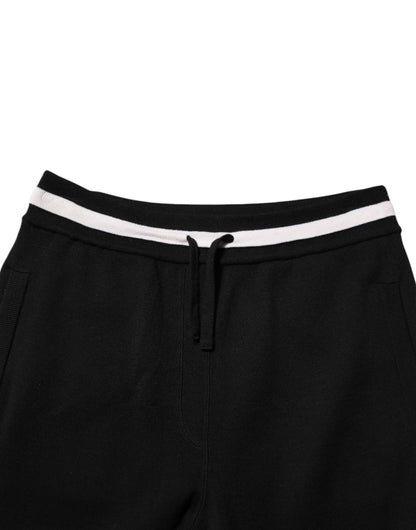Pantalon de jogging en coton noir Dolce &amp; Gabbana pour homme