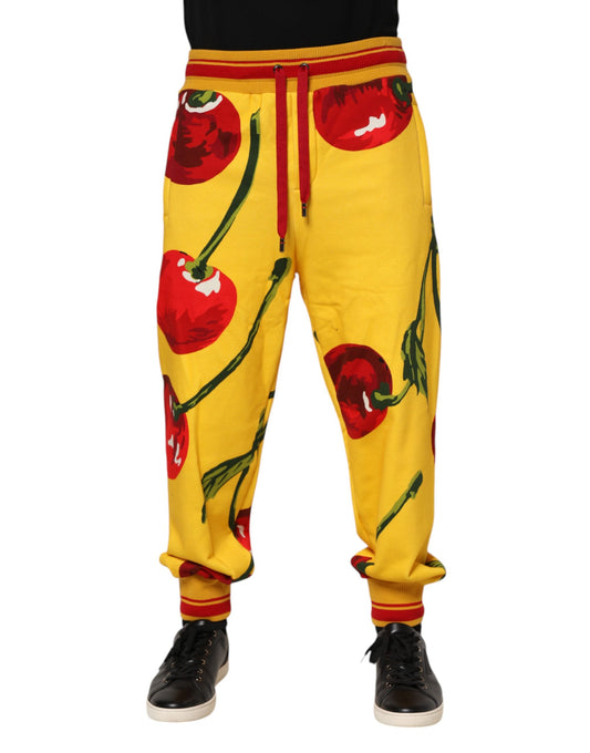 Pantalon de jogging Dolce &amp; Gabbana à imprimé cerises jaunes