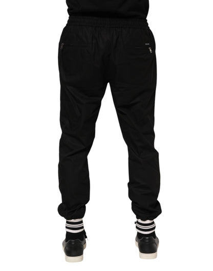 Pantalon de jogging Dolce &amp; Gabbana en coton noir avec bande logo pour homme