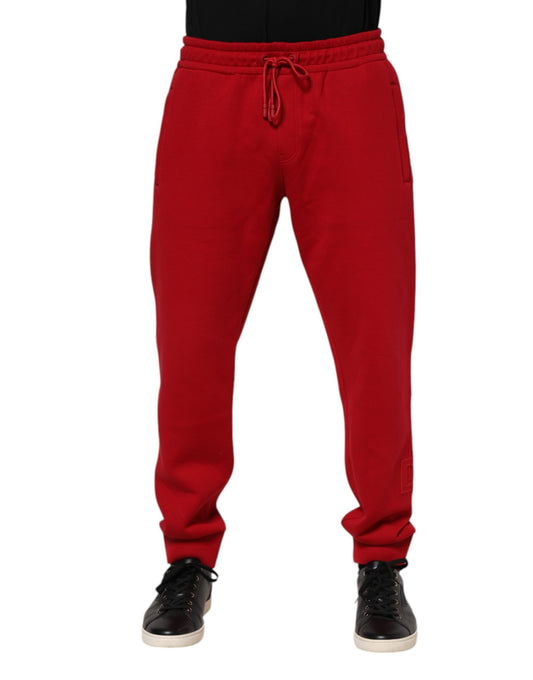 Pantalon de jogging en coton rouge avec logo Dolce &amp; Gabbana pour homme