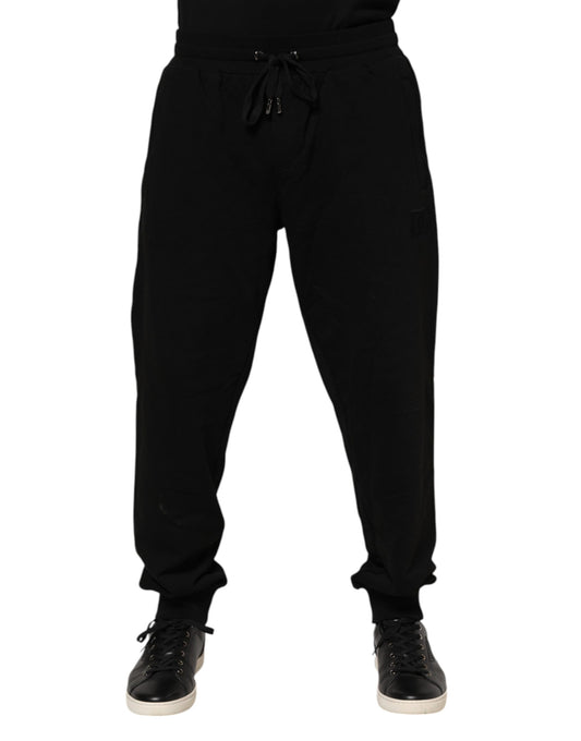 Pantalon de jogging Dolce &amp; Gabbana en coton noir avec bande logo pour homme