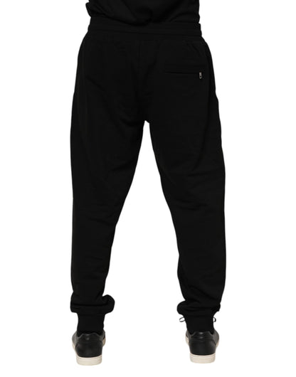 Pantalon de jogging Dolce &amp; Gabbana en coton noir avec bande logo pour homme