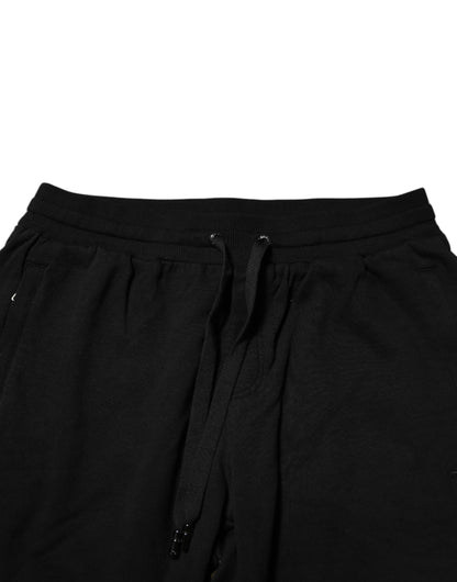 Pantalon de jogging Dolce &amp; Gabbana en coton noir avec bande logo pour homme
