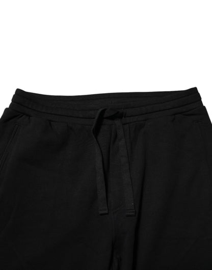 Pantalon de jogging en coton noir Dolce &amp; Gabbana