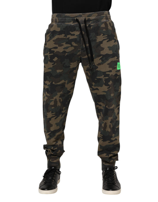 Pantalon de jogging camouflage marron en coton pour homme Dolce &amp; Gabbana
