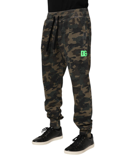 Pantalon de jogging camouflage marron en coton pour homme Dolce &amp; Gabbana