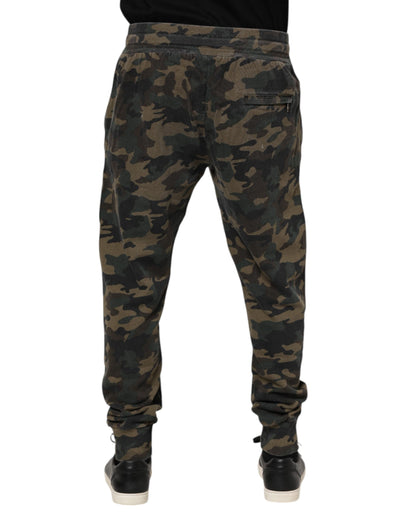 Pantalon de jogging camouflage marron en coton pour homme Dolce &amp; Gabbana