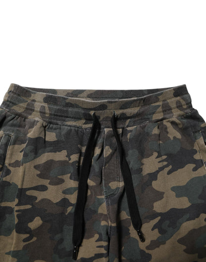 Pantalon de jogging camouflage marron en coton pour homme Dolce &amp; Gabbana