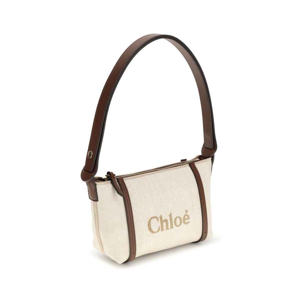 Chloé Carry Shoulder Bag Fabric Leather Monogram Icon