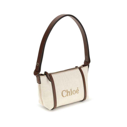 Chloé Carry Shoulder Bag Fabric Leather Monogram Icon