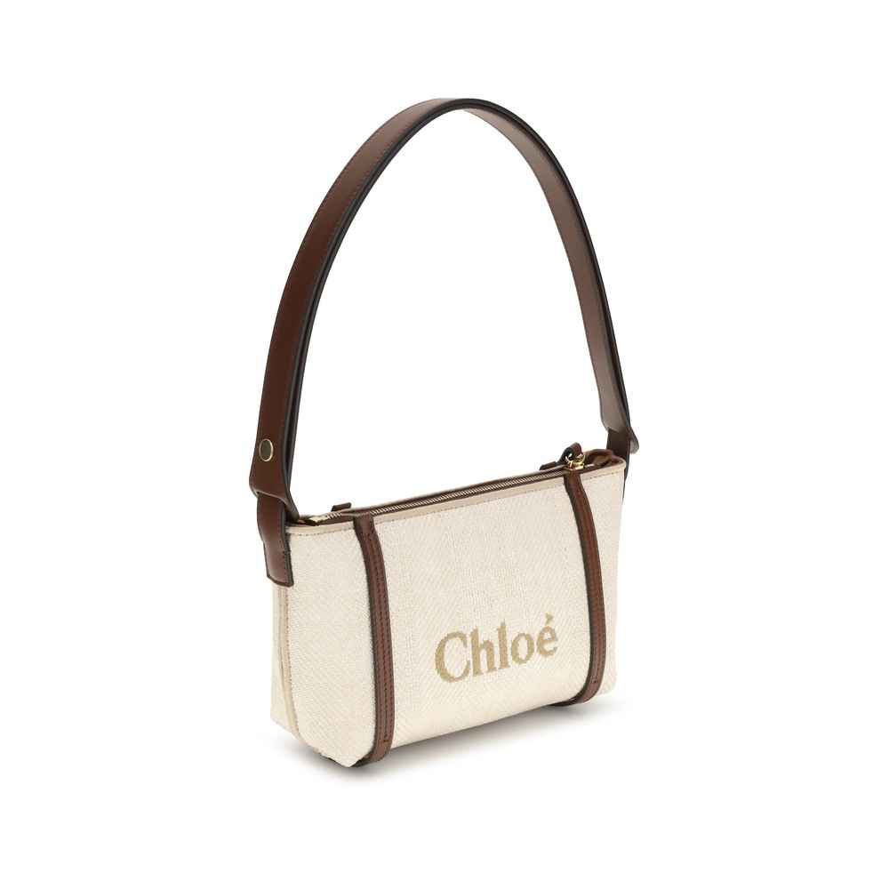 Chloé Carry Shoulder Bag Fabric Leather Monogram Icon