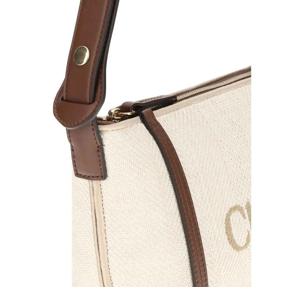 Chloé Carry Shoulder Bag Fabric Leather Monogram Icon
