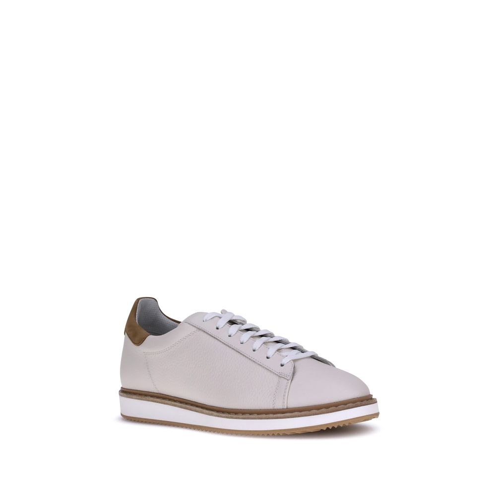 Brunello Cucinelli Leather Sneakers Calfskin Suede Accents