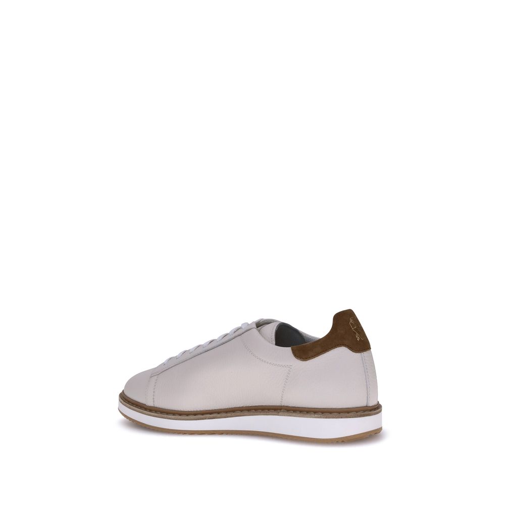 Brunello Cucinelli Leather Sneakers Calfskin Suede Accents
