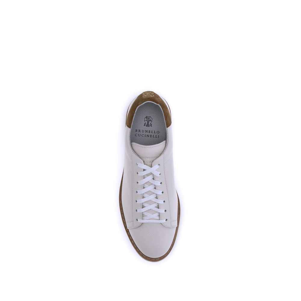 Brunello Cucinelli Leather Sneakers Calfskin Suede Accents