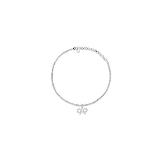Collier Tennis Autoportrait avec pendentif nœud