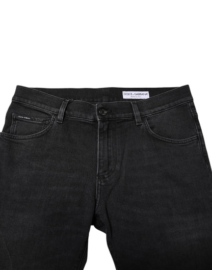 Jean skinny en coton délavé noir Dolce &amp; Gabbana