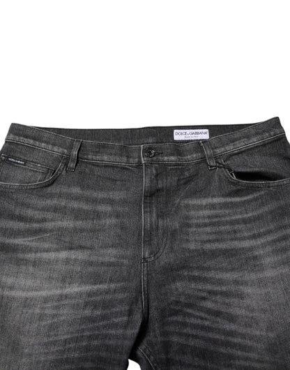 Jean ample en coton délavé gris Dolce &amp; Gabbana