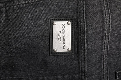 Jean ample en coton délavé gris Dolce &amp; Gabbana