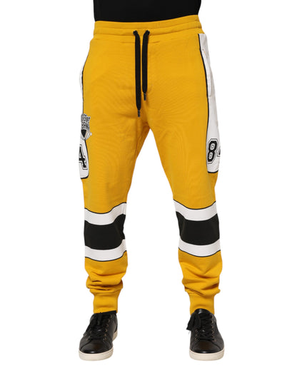 Pantalon de jogging à cordon de serrage en coton jaune Dolce &amp; Gabbana