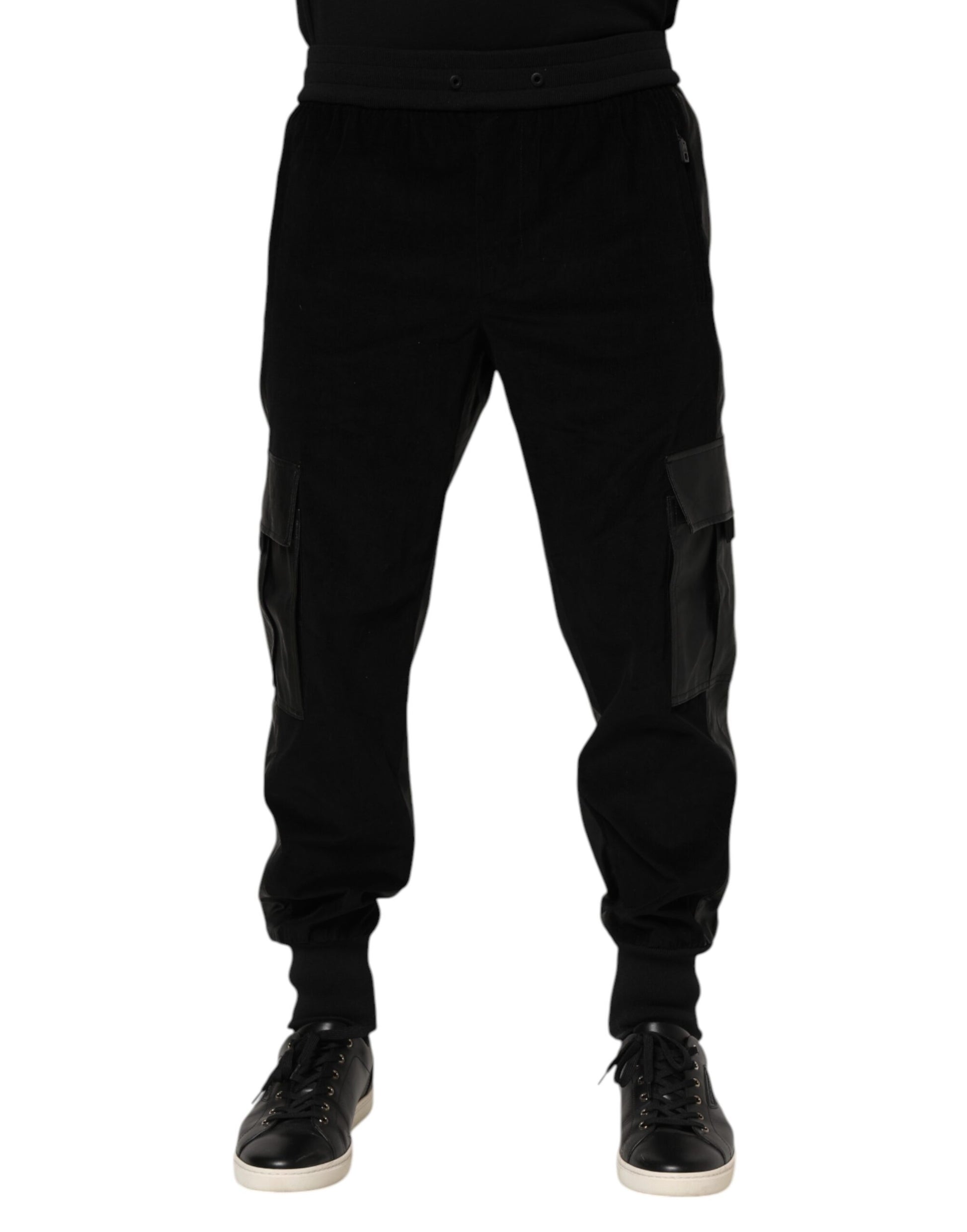 Dolce & Gabbana Black Cotton Cargo Men Jogger Pants by Dolce & Gabbana