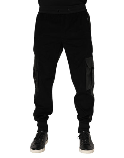 Dolce & Gabbana Black Cotton Cargo Men Jogger Pants by Dolce & Gabbana