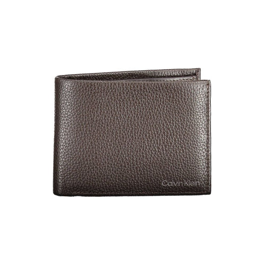 Portefeuille en cuir marron Calvin Klein