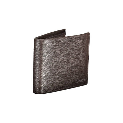 Portefeuille en cuir marron Calvin Klein