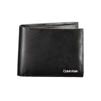 Portefeuille en cuir noir Calvin Klein
