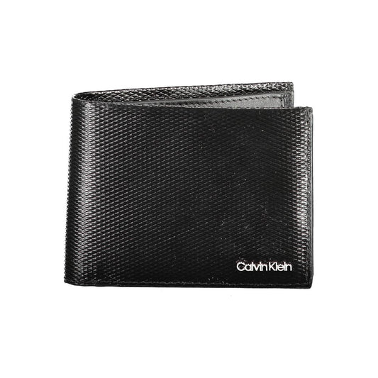 Portefeuille en cuir noir Calvin Klein