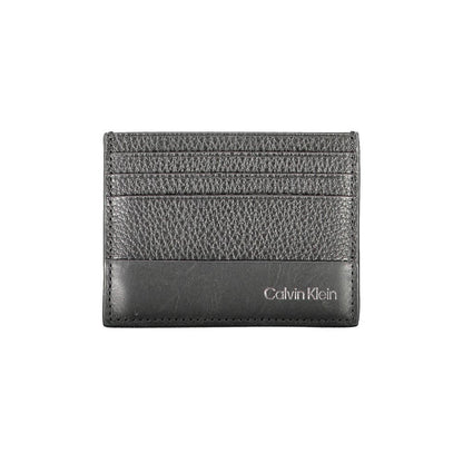 Portefeuille en cuir noir Calvin Klein