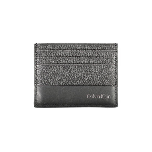Portefeuille en cuir noir Calvin Klein