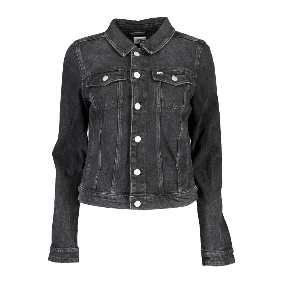 Tommy Hilfiger Black Cotton Jackets &amp; Coat