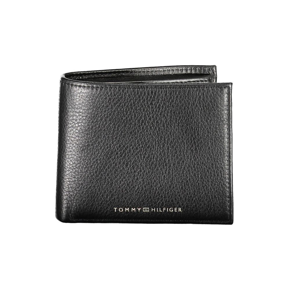 Portefeuille en cuir noir Tommy Hilfiger