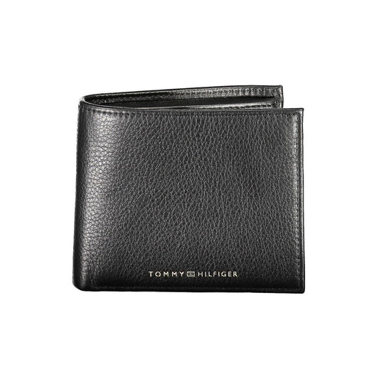 Portefeuille en cuir noir Tommy Hilfiger