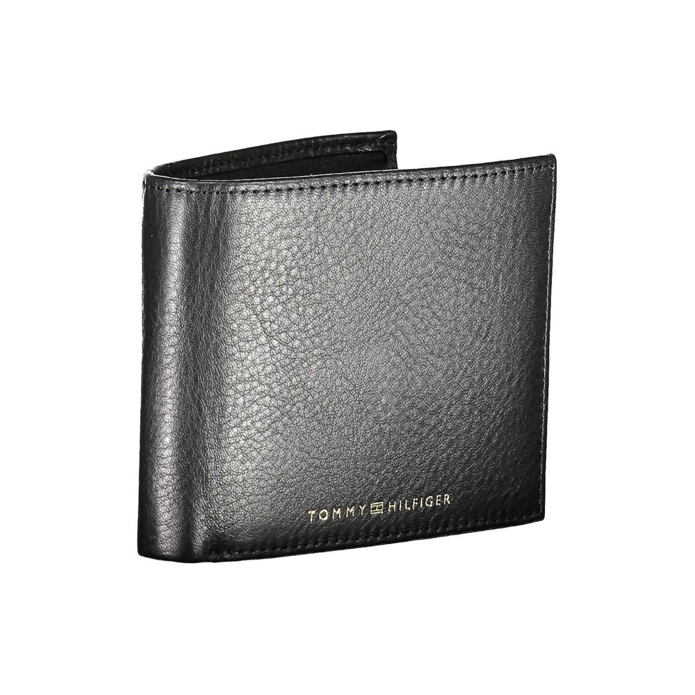 Portefeuille en cuir noir Tommy Hilfiger